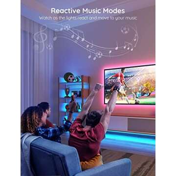 Govee 32.8ft Color Changing LED Strip Lights, Bluetooth LED Lights with App Control, Remote, Control Box, 64 Scenes and Music Sync Lights for Bedroom, Room, Kitchen, Party, 2 Rolls of 16.4ft