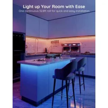 Govee 32.8ft Color Changing LED Strip Lights, Bluetooth LED Lights with App Control, Remote, Control Box, 64 Scenes and Music Sync Lights for Bedroom, Room, Kitchen, Party, 2 Rolls of 16.4ft
