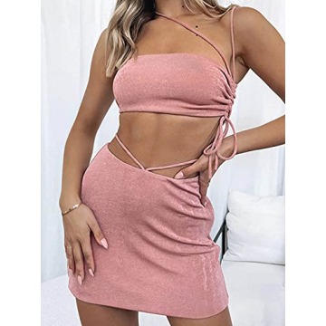 Chic Women's Crop Top and Mini Skirt Two Piece Set