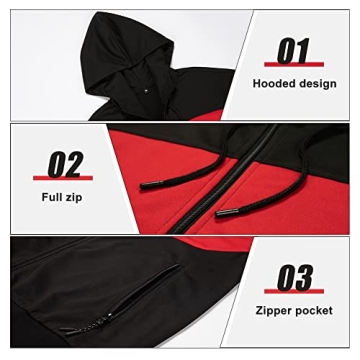 DUOFIER Men's Athletic Tracksuit Set, Black-L