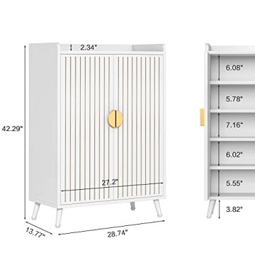 Vagaconl Elegant Shoe Cabinet with Adjustable Shelves