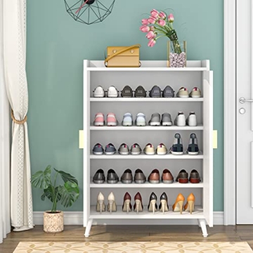 Vagaconl Elegant Shoe Cabinet with Adjustable Shelves