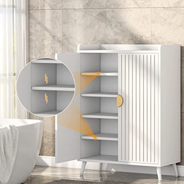 Vagaconl Elegant Shoe Cabinet with Adjustable Shelves