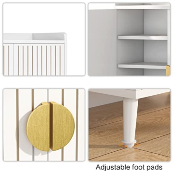 Vagaconl Elegant Shoe Cabinet with Adjustable Shelves