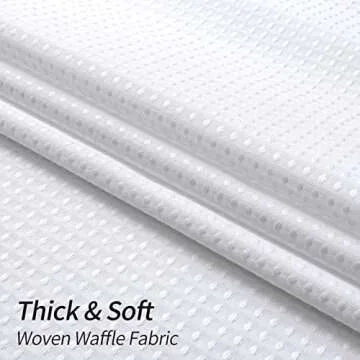 MitoVilla White Modern Waffle Shower Curtain, Heavyweight Fabric Shower Curtains for Hotel Neutral Bathroom Decor, Luxury Waffle Weave Cloth, Waterproof & Wrinkle Resistant, 72 x 72