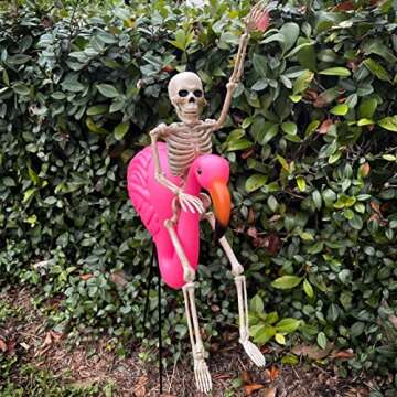 Halloween Skeleton Decorations Small for Kids: 16 Inch Posable Skeletons for Haunted House Party Indoor Decorations - Plastic Skeletons Spooky for Outdoor Graveyard Tree Porch Hanging