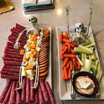 Halloween Skeleton Decorations Small for Kids: 16 Inch Posable Skeletons for Haunted House Party Indoor Decorations - Plastic Skeletons Spooky for Outdoor Graveyard Tree Porch Hanging