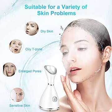 Seneryla Facial Steamer for Face, Face Steamer for Facial Deep Cleaning, Face Steamer Nano Mister Se...