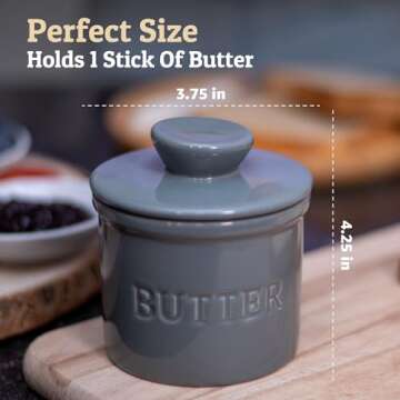 PriorityChef Butter Crock - Spreadable Butter Holder