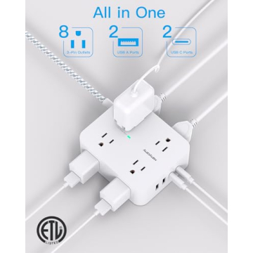 Surge Protector Power Strip with USB Charging Station