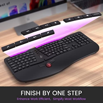 Ergonomic Wireless Keyboard & Trackball Combo for Ultimate Comfort