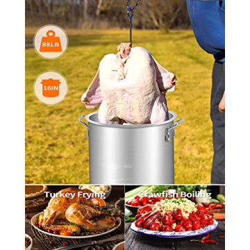 RIEDHOFF 30QT Turkey Fryer Propane Burner Kit [54,000 BTU] Seafood Boil Pot With Basket Kit, Ideal for Outdoor Cooking, Black, 13"