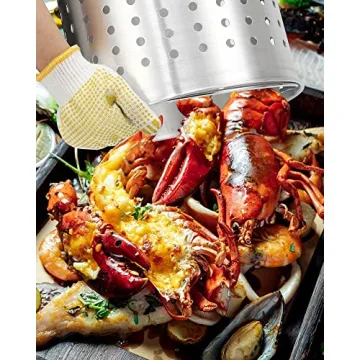 RIEDHOFF 30QT Turkey Fryer Propane Burner Kit [54,000 BTU] Seafood Boil Pot With Basket Kit, Ideal for Outdoor Cooking, Black, 13"