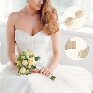 DOFOWORK Sticky Bra - Strapless Bra for Women, 2 Pair Backless Bra Reusable Adhesive Bra, Sticky Bra Push up Invisible Bra for Blackless Dress - C Cup