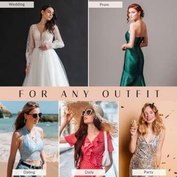 DOFOWORK Sticky Bra - Strapless Bra for Women, 2 Pair Backless Bra Reusable Adhesive Bra, Sticky Bra Push up Invisible Bra for Blackless Dress - C Cup