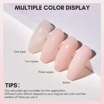 Makartt Rubber Base Gel Polish: Natural Nude Fall Winter 8ML Soak Off UV LED Foundation Gel for Salon DIY Nail Art Designs Home(Sun-Kissed Sands)