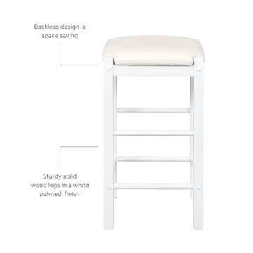 Stylish Linon White 3 Piece Faux Marble Tavern Set