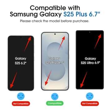 amFilm Auto-alignment OneTouch for Samsung Galaxy S25+ Plus 6.7'' Screen Protector + Camera Lens Pro...