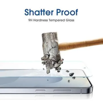 amFilm Auto-alignment OneTouch for Samsung Galaxy S25+ Plus 6.7'' Screen Protector + Camera Lens Protector, Tempered Glass, 30 seconds Installation, Bubble Free, Case Friendly, Anti-Scratch [2+2 Pack]