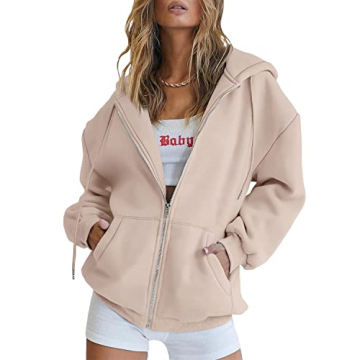 Trendy Queen Womens Zip Up Hoodie - Stylish Comfort for Winter Outings