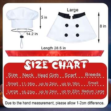 GOYOSWA Dog Halloween Costumes, Dog Chef Costume Dog Chef Hat Dog Chef Clothes Dog Red Scarf Halloween Holiday Dog Clothes Halloween Costumes for Small Medium Large Dogs Pets (Large)