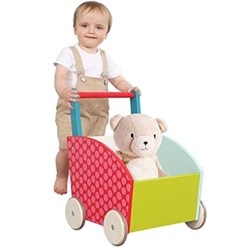 labebe - Baby Walker for Girl&Goy, 4 Wheels Walker Toy, Push/Pull Wagon Cart for Kid, Baby Learning ...