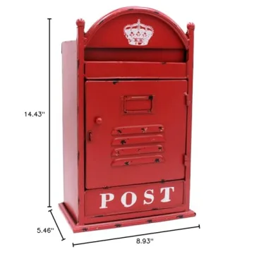 Funerom Vintage Wall Mounted Post Box for Stylish Decor