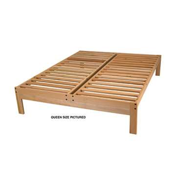 KD Frames Nomad Platform Bed - King Bed Frame - Unfinished Wood Bed Frame - Minimalist Swedish Desig...