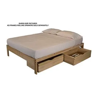 KD Frames Nomad Platform Bed - King Bed Frame - Unfinished Wood Bed Frame - Minimalist Swedish Design - Natural Wood Bed - Easy Assembly, No Box Spring Needed - Solid Wood King Platform Bed