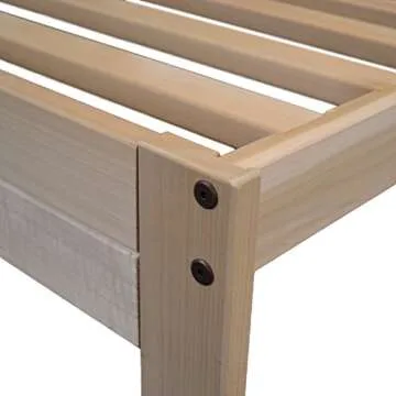 KD Frames Nomad Platform Bed - King Bed Frame - Unfinished Wood Bed Frame - Minimalist Swedish Design - Natural Wood Bed - Easy Assembly, No Box Spring Needed - Solid Wood King Platform Bed