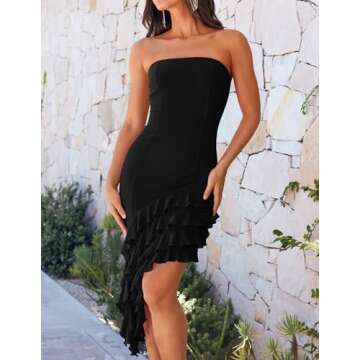 ZESICA Women's Summer Strapless Bodycon Dress