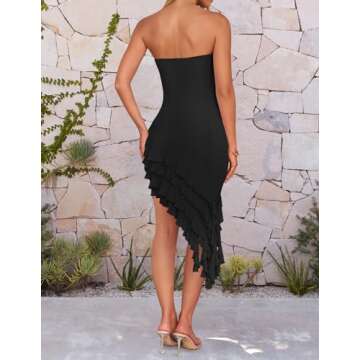 ZESICA Women's Summer Strapless Bodycon Dress