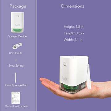 Luxfill Automatic Alcohol Dispenser, Alcohol Spray, Hand Sanitizer Dispenser Touchless, Travel Size Mist Alcohol Sprayer Suitable for Home, Office, Work, Car