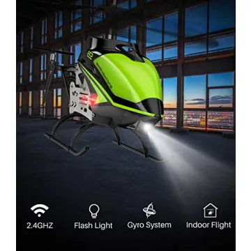 SYMA RC Helicopter with 3.5 Channel, Gyro Stabilizer, High & Low Speeds - Sturdy Green Aircraft for Kids