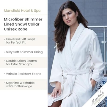 Mansfield Unisex Microfiber Spa Robe for Ultimate Comfort