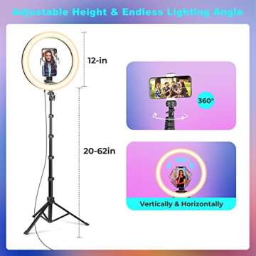 UBeesize 12" Ring Light & Tripod for Content Creation