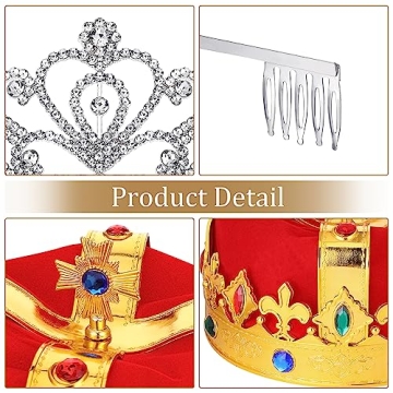 Royal Crown Set for Weddings Prom Halloween Events