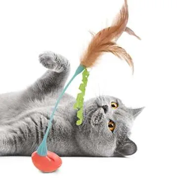 Petlinks Tippy Teaser Rocking Feather Cat Toy - Fun for Cats