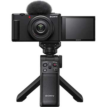 Sony ZV-1F/B Vlog Camera with 4K Video & 20.1MP for Content Creators and Vloggers Black | Official Sony USA Partner Model | Bundle with ACCVC1 Kit Including GP-VPT2BT Tripod + Deco Gear Case +Battery