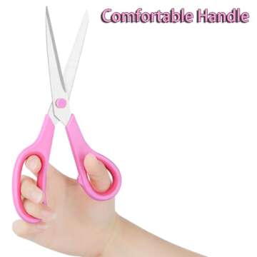 Pink Scissors for Office Home School Craft Sewing Fabric Supplies, 8 Inch(2 Pack)