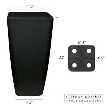 22" Tall Planters with Drainage | Indoor/Outdoor Pots | Set of 2