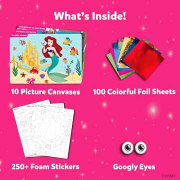 Skillmatics Art & Craft Activity - Foil Fun Disney Princess, No Mess Art for Kids, Craft Kits & Supplies, DIY Creative Activity, Valentine's Day Gifts for Girls & Boys Ages 4, 5, 6, 7, 8, 9