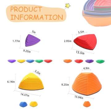Engaging Balance Stepping Stones for Kids – 12 Colorful Outdoor & Indoor Play Stones