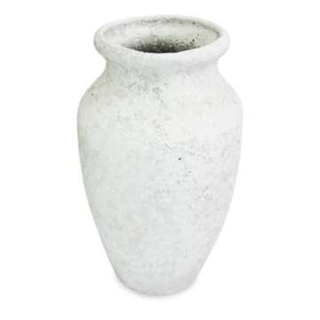 roro Handmade Rustic White Textured Ceramic Prunus Vase