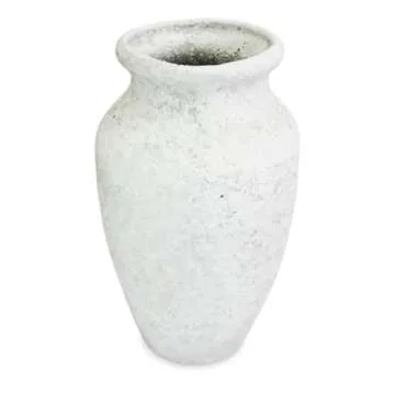 roro Handmade Rustic White Textured Ceramic Prunus Vase