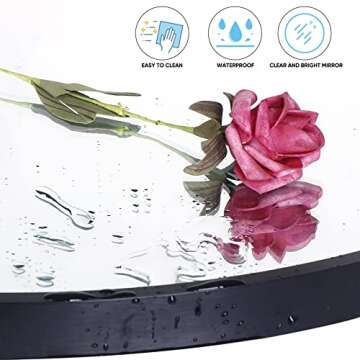 Smartxchoices 24 Inch Round Mirror, Metal Frame Wall Mirror Mounted Circle Mirrors, Vanity Mirror Modern Minimalist Wall Décor for Entryway,Bathroom Washrooms, Living Rooms