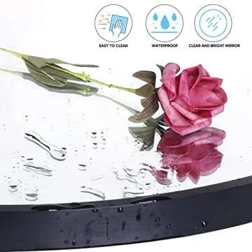 Smartxchoices 24 Inch Round Mirror, Metal Frame Wall Mirror Mounted Circle Mirrors, Vanity Mirror Modern Minimalist Wall Décor for Entryway,Bathroom Washrooms, Living Rooms