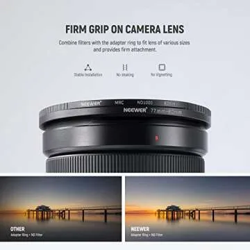 Neewer 9 Pieces Lens Filter Rings Set, Made of Anodized Aluminum, Includes: 37-49mm, 49-52mm, 52-55mm, 55-58mm, 58-62mm, 62-67mm, 67-67mm, 8-2.8 35" 72-77mm 77-82mm