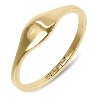 Hey Harper Gold Ring for Women - Waterproof & Sweatproof Fashion Stackable Ring