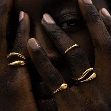 Stylish Gold Plated Waterproof Stacking Ring for Women